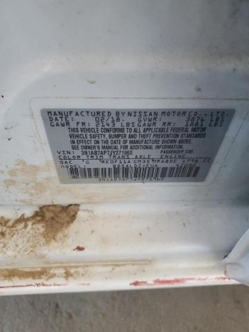 3N1AB7AP7JY271960 - 2018 NISSAN SENTRA S WHITE photo 12