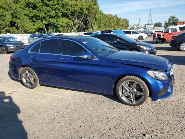 55SWF4KB2JU269598 - 2018 MERCEDES-BENZ C 300 4MATIC BLUE photo 4