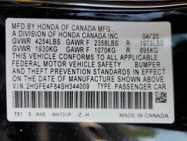 2HGFE4F84SH344009 - 2025 HONDA CIVIC SPORT Qara foto 12