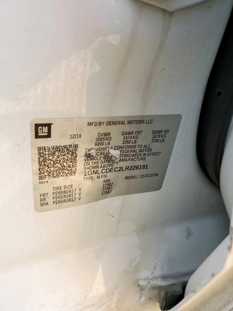 1GNLCDEC2LR226191 - 2020 CHEVROLET TAHOE POLICE 白色 照片 13