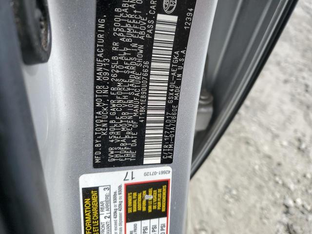 4T1BK1EB9DU076636 - 2013 TOYOTA AVALON BASE 银色 照片 12