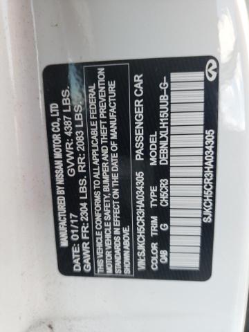 SJKCH5CR3HA034305 - 2017 INFINITI QX30 BASE WHITE photo 12