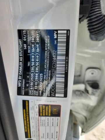 WDCGG5HB2FG394432 - 2015 MERCEDES-BENZ GLK 350 Белый фото 12