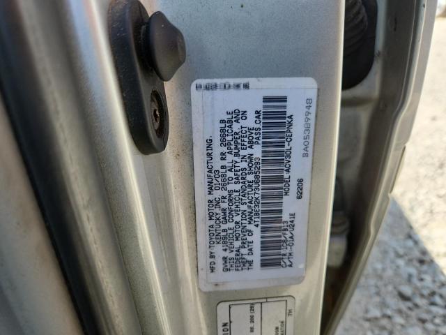 4T1BE32K73U685293 - 2003 TOYOTA CAMRY LE SILVER photo 12