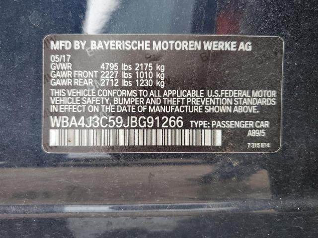 WBA4J3C59JBG91266 - 2018 BMW 430XI GRAN COUPE BLUE photo 13