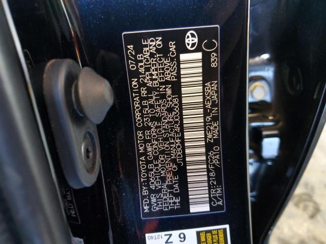 JTDBCMFE4RJ036081 - 2024 TOYOTA COROLLA LE BLACK photo 12