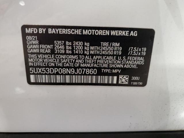 5UX53DP08N9J07860 - 2022 BMW X3 XDRIVE30I WHITE photo 13