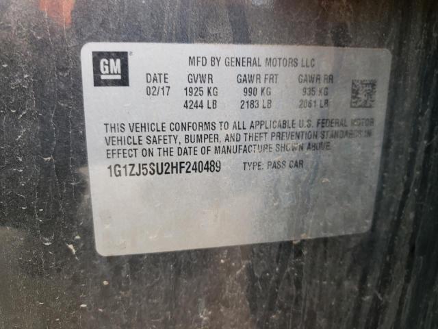 1G1ZJ5SU2HF240489 - 2017 CHEVROLET MALIBU HYBRID 灰色 照片 12