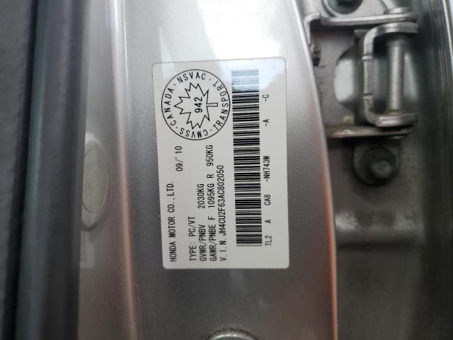 JH4CU2F63AC802050 - 2010 ACURA TSX SILVER photo 12