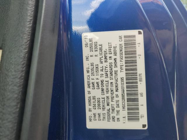 1HGCS2B85AA010395 - 2010 HONDA ACCORD EXL BLUE photo 12