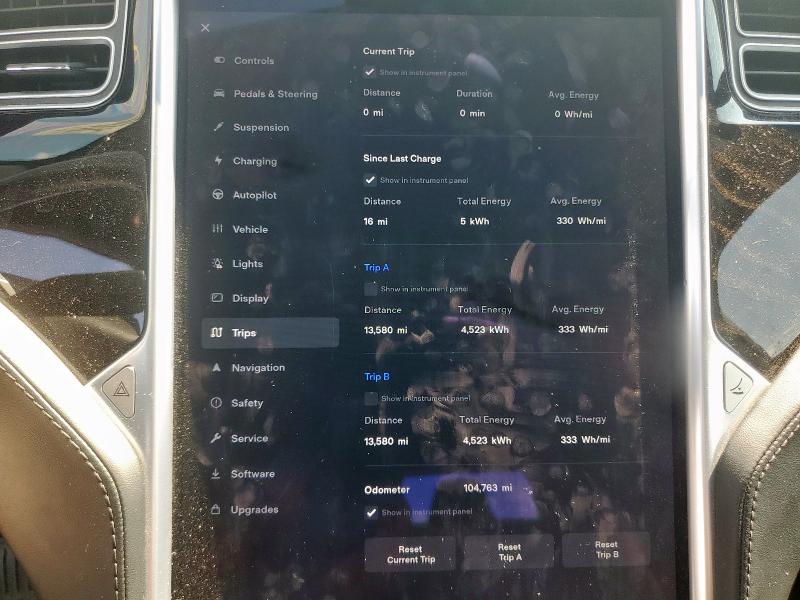 5YJSA1E20HF185430 - 2017 TESLA MODEL S Սև լուսանկար 9