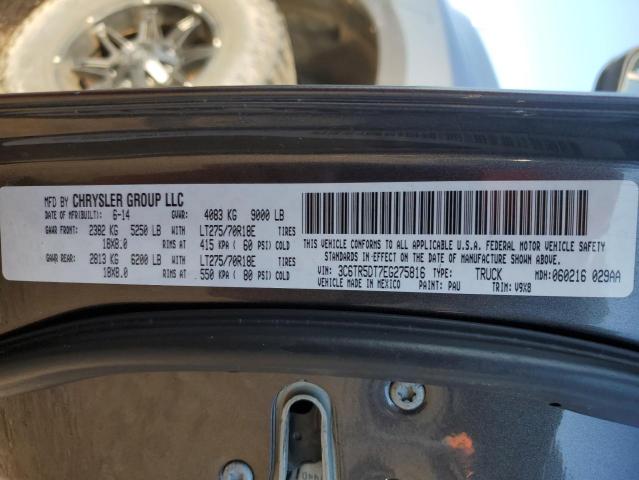 3C6TR5DT7EG275816 - 2014 RAM 2500 SLT GRAY photo 12