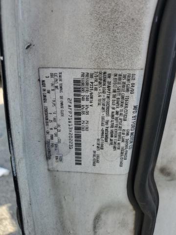 2FAFP71W13X202231 - 2003 FORD CROWN VICT POLICE INTERCEPTOR BLACK photo 12