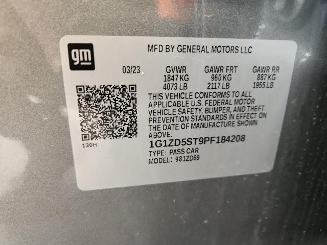 1G1ZD5ST9PF184208 - 2023 CHEVROLET MALIBU LT GRAY photo 13