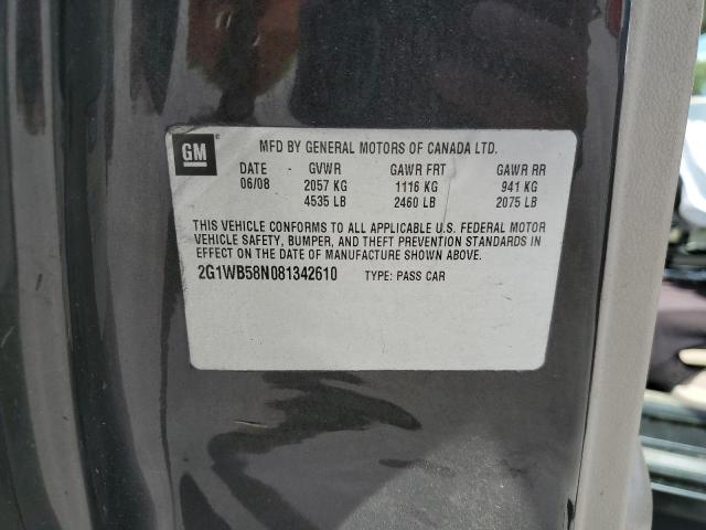 2G1WB58N081342610 - 2008 CHEVROLET IMPALA LS 棕色 照片 12