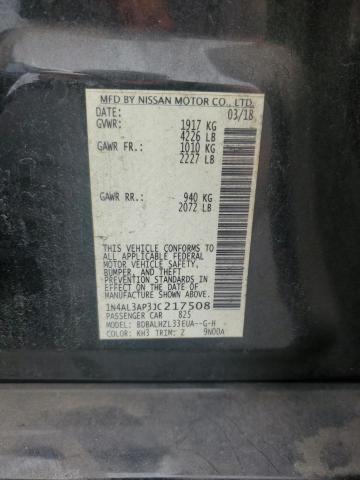 1N4AL3AP3JC217508 - 2018 NISSAN ALTIMA 2.5 შავი ფოტო 12