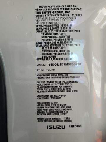 54DC4J1D7MS200498 - 2021 ISUZU NPR HD WHITE photo 14