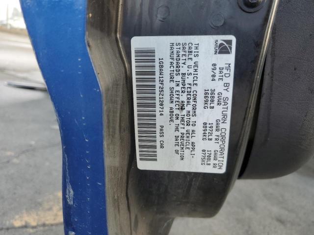 1G8AW12F25Z120714 - 2005 SATURN ION LEVEL 3 BLUE photo 13