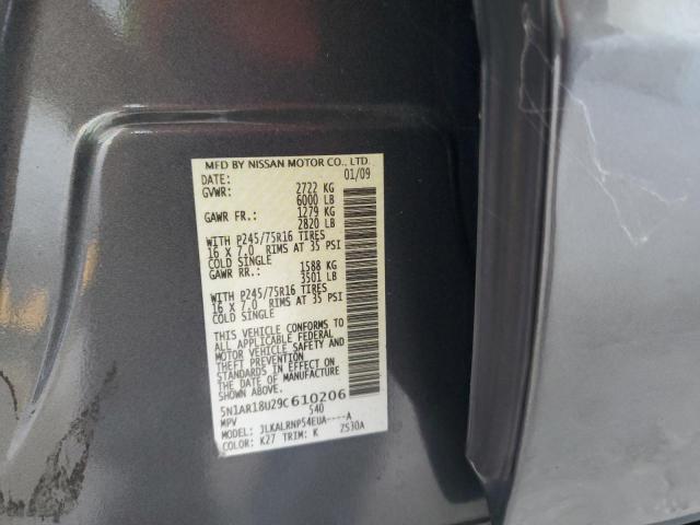 5N1AR18U29C610206 - 2009 NISSAN PATHFINDER S Boz foto 13