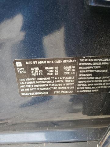 W04GP5EC4B1064348 - 2011 BUICK REGAL CXL ლურჯი ფოტო 12