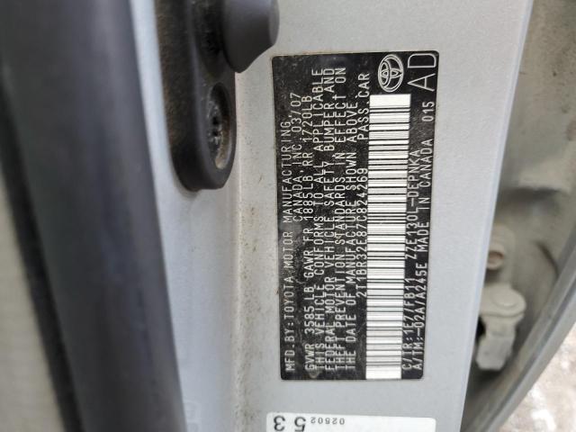 2T1BR32E87C824269 - 2007 TOYOTA COROLLA CE SILVER photo 12