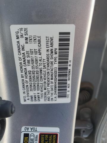 2HKRM4H43GH650013 - 2016 HONDA CR-V SE SILVER photo 13