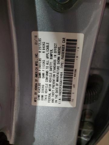 1HGCR3F80GA016464 - 2016 HONDA ACCORD EXL SILVER photo 12