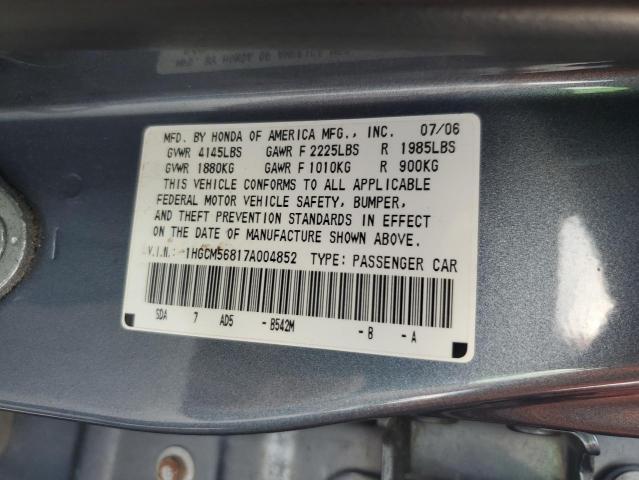 1HGCM56817A004852 - 2007 HONDA ACCORD EX BLUE photo 12