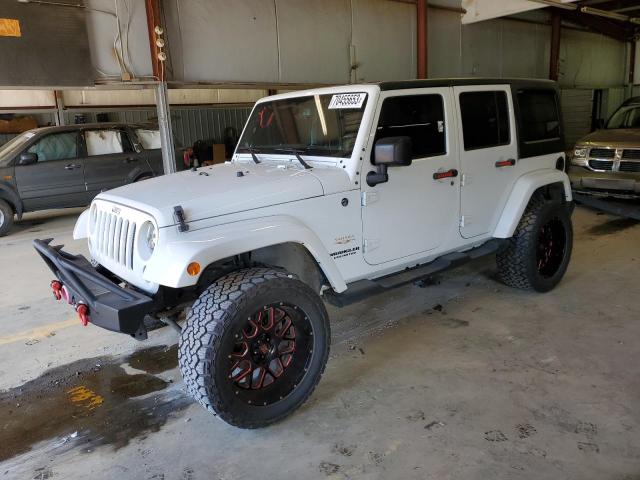 1C4BJWEG9EL295538 - 2014 JEEP WRANGLER U SAHARA WHITE photo 1