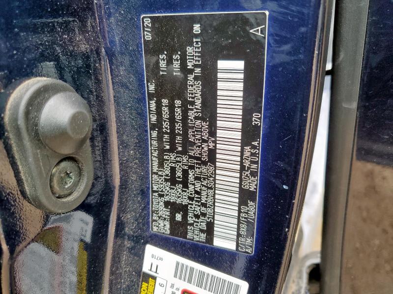 5TDBZRBH8LS042987 - 2020 TOYOTA HIGHLANDER L 蓝色 照片 13