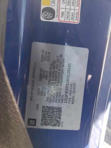 1G1FB1RS2K0129545 - 2019 CHEVROLET CAMARO LS Mavi foto 12