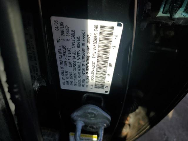 1HGCP36808A063453 - 2008 HONDA ACCORD EXL BLACK photo 12