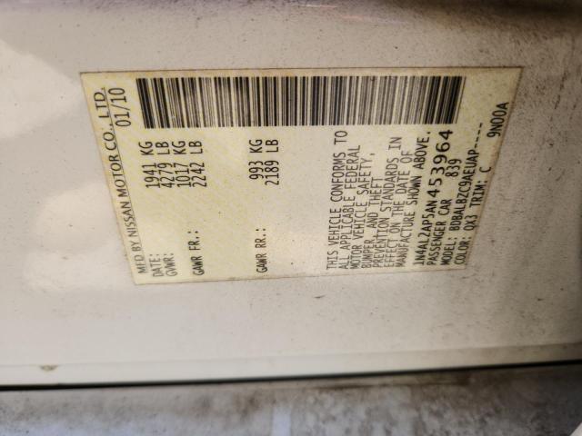 1N4AL2AP5AN453964 - 2010 NISSAN ALTIMA BASE WHITE photo 13