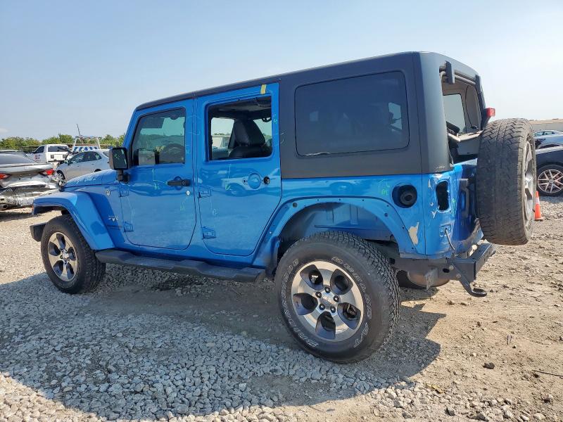1C4BJWEGXGL301169 - 2016 JEEP WRANGLER UNLIMITED SAHARA BLUE photo 2