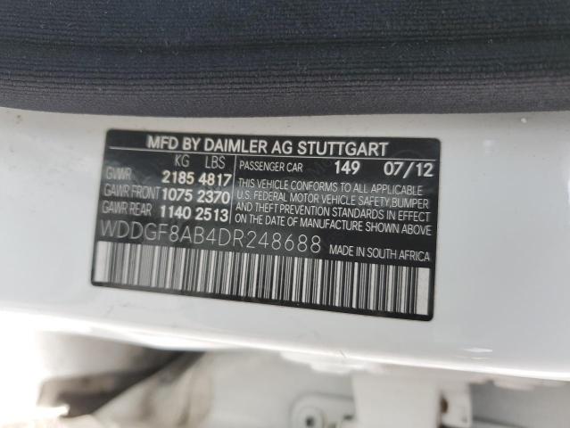 WDDGF8AB4DR248688 - 2013 MERCEDES-BENZ C 300 4MATIC WHITE photo 12