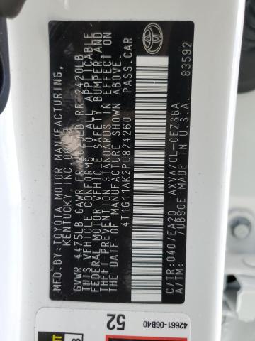 4T1G11AK2PU824260 - 2023 TOYOTA CAMRY SE NIGHT SHADE WHITE photo 12