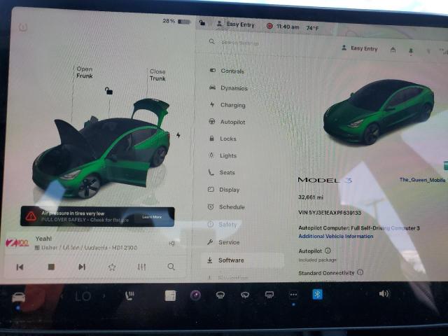 5YJ3E1EAXPF639133 - 2023 TESLA MODEL 3 GRAY photo 9