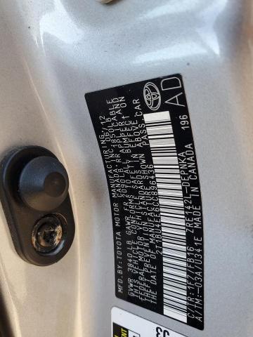 2T1BU4EE6CC896436 - 2012 TOYOTA COROLLA BASE 银色 照片 13