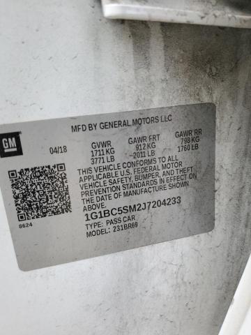 1G1BC5SM2J7204233 - 2018 CHEVROLET CRUZE LS Ağ foto 12