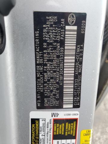 4T1BF3EK0BU753599 - 2011 TOYOTA CAMRY BASE 银色 照片 13