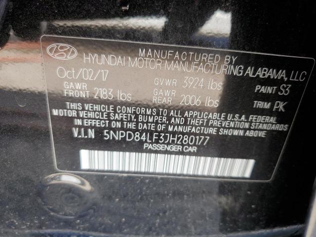 5NPD84LF3JH280177 - 2018 HYUNDAI ELANTRA SEL BLACK photo 12