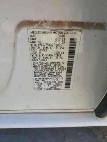 5N1AR18U16C660512 - 2006 NISSAN PATHFINDER LE 白色 照片 13