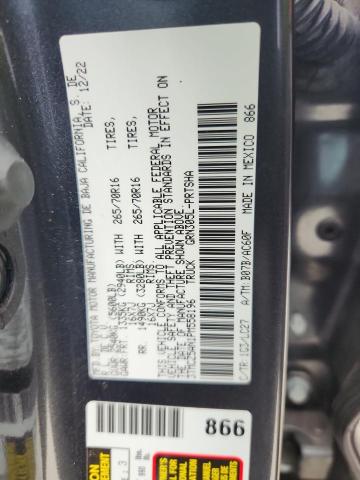 3TMCZ5AN1PM558196 - 2023 TOYOTA TACOMA DOUBLE CAB GRAY photo 12