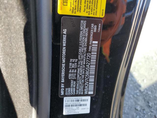 WBA3V7C58G5A27720 - 2016 BMW 428 I SULEV BLACK photo 12