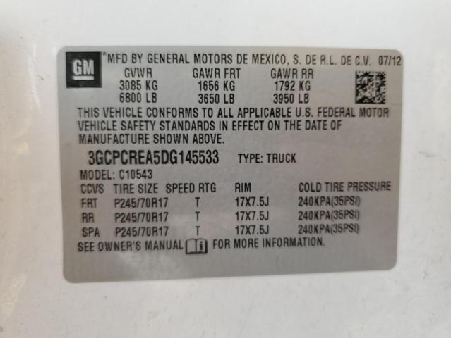 3GCPCREA5DG145533 - 2013 CHEVROLET SILVERADO C1500  LS WHITE photo 12