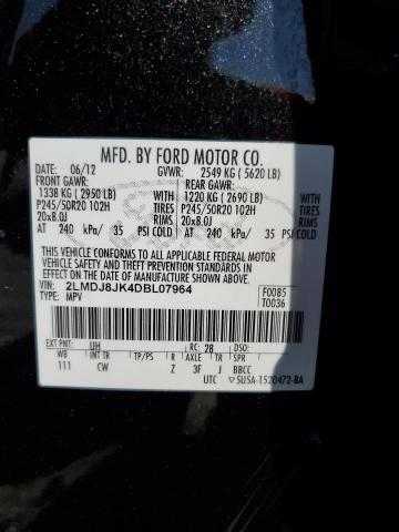 2LMDJ8JK4DBL07964 - 2013 LINCOLN MKX BLACK photo 13