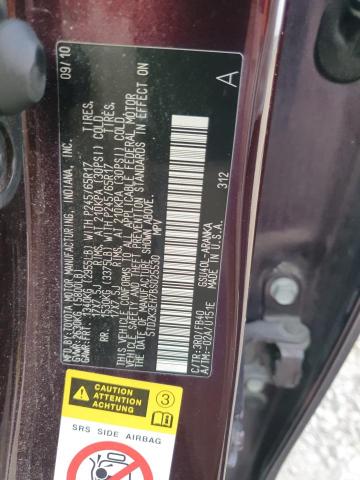 5TDZK3EH7BS025530 - 2011 TOYOTA HIGHLANDER BASE برغندي صورة 14