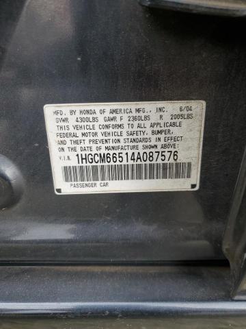 1HGCM66514A087576 - 2004 HONDA ACCORD EX BLACK photo 13
