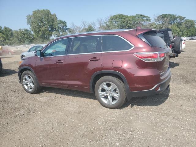 5TDDKRFHXFS076439 - 2015 TOYOTA HIGHLANDER LIMITED MAROON photo 2