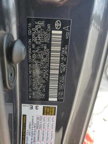 JTKJF5C72GJ023429 - 2016 TOYOTA SCION TC CHARCOAL photo 12